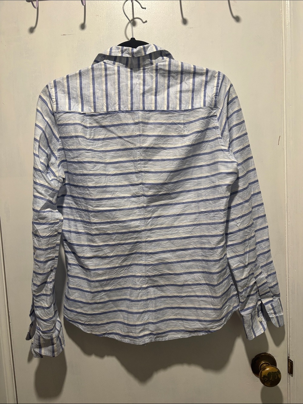 FRANK & EILEEN Barry cotton stripe button down top - Picture 5 of 5